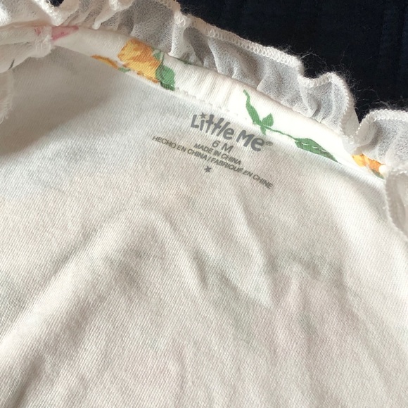 Gently Used Little Me Silver Label Baby Girl Floral Print Footie In Ivory Multi - Picture 5 of 13